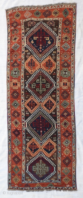 East  Anatolian.Kurdish probably Malatya Carpet,
wonderful colours,
in good condition Circa 19th Century
Size:239x90 Cm / 7'10x3''                  