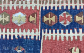 Central Anatolian (Konya—Ladik)  fragment Kilim Circa 19th
Size144x85Cm/4’9x2’10”/57x34inc                         