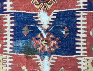 Central Anatolian (Konya—Ladik)  fragment Kilim Circa 19th
Size144x85Cm/4’9x2’10”/57x34inc                         