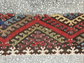 Central Anatolian Hotamış Kilim Fragment 19th Century...
Size:426x31Cm / 14”x1’1”                        