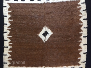 Anatolian Goat (Angora Wool)Hair Siirt Blanket Size:148x105cm / 4’10”x3’6”                        