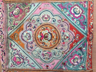 Chinese Embroidery 19th Century Size:41x36cm / 14x16 inc Made it a pillow it ,linen Backing and hidden zipper               