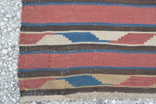 Caucasian Kazak Kilim,  19th Century (some old repaired)  Size:240 x 190 Cm
7'8"x6'3"                   