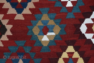 Antique Caucasian Kazak Kilim Great Colors 
Size:157 x 308
        5'3 x 10'5              