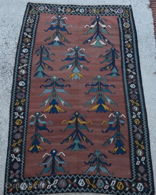 antique Karabag kilim,great condition Size:146 x 231 Cm
4'10" x7'9"                        