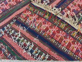 Caucasian (Verneh)19th Century Verneh Kilim Size:171 x 263 Cm / 5'7"x8'7"                      