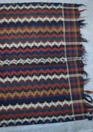 Qashkay Moj blanket Kilim In good colors,two small repaired Circa 1900th
Size:184 x 226 Cm
         6"x 7'4"         