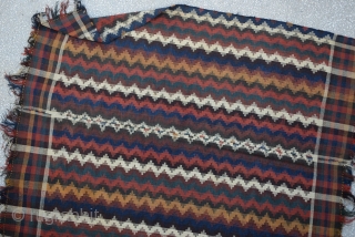 Qashkay Moj blanket Kilim In good colors,two small repaired Circa 1900th
Size:184 x 226 Cm
         6"x 7'4"         