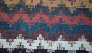 Qashkay Moj blanket Kilim In good colors,two small repaired Circa 1900th
Size:184 x 226 Cm
         6"x 7'4"         