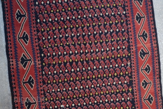 Caucasian Karabag main kilim with a date writing 1324 That comes to 115 years old wool on wool-all natural dyes
 Size:183 x 435 Cm
        6'2"  ...