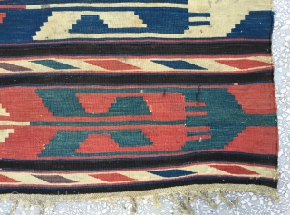 Caucasian Fragment Kilim Mid 19th Century
Size:158x193cm / 5’8x6’4”                         