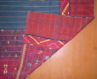Kachin "Pukhang" womans Skirt,North Burma,cotton with wool(goat and possibly dog hair)
76x156 cm., circa 1920-1940 ? see: Textiles of the Hilltribes of Burma"
by Michael C. Howard        