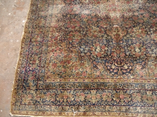 Very Early Kirman Rug,all original without any repair or work done,all natural colors.E.mail for more info and pics.               