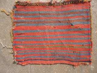 Afshar Bagface with good age and all natural colors,beautiful stripe Kilim backing,all original.Nice design.Size 1'7"*1'2".E.mail for more info and pics.             