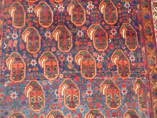 Afshar Rug with beautiful blue ground and very nice paisely design,very well drwan,good age,as found with no work done.E.mail for more info and pics.         