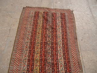 Beautiful extra finely woven Senneh Kilim,with great design and colors,as found a cut on upper side,all 100% wool,Size 4'7"*2'7".E.mail for more info and pics.         