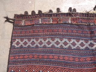 Large Baluch Grain Bag with great colors and very nice design,excellent condition.Size 4'6"*2'7".E.mail for more info and pics.               