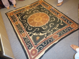 Beautiful 20th cen. Uzbek Suzani with nice colours and design,Ready for the display.E.mail for more info.                 