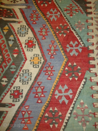 Anatolian Kilim Fragment with some synthetic colours,not for condition concious.E.mail for more info.                    