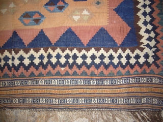 Classic Qashqai Kilim,great condition,good colours and nice desigen,all original,fine weave,Size 7'10"*5'5".Handwashed ready for use.E.mail for more info.                