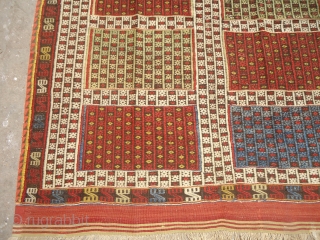 Verneh Kilim with great natural colors and beautiful compartment design,very fine weave,good condition,E.mail for more info and pics.               