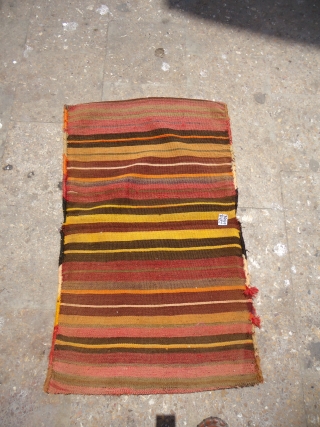 Anatolian Flatwoven Heybey with original stripe  backing,very nice design and colors,fine weave and good age,all original without any repair or work done.Size  3'1"*1'10".E.mail for more info and pics.   