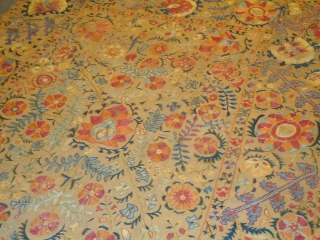 Antique Uzbek Susani,good age colours and condition.beautiful desigen.Size 7*5ft.E.mail for more info.                     