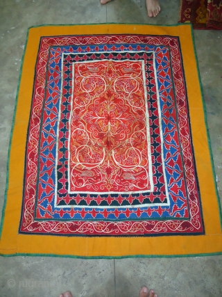 Very Nice Rasht Embroidery from Persia,beautiful colours and desgien.Good condition.Size 4'7"*3'8".E.mail for more info.                   