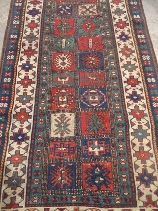 Caucasian Prayer Rug with unusual design,good colors and nice condition,beautiful design.Ready for the display or floor.Size 7*3'10".E.mail for more info.             