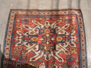 Chelabard Kazak Dated Fragment with great colors and wool,all great natural dyes.Early age.Size 6'8"*4'9".E.mail for more info and pics.              