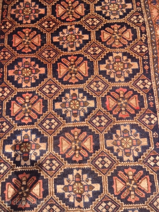 Beautiful Baluch rug,with good colors and design,some old restoration otherwise good condition,Handwashed ready for the display.E.mail for more info.              