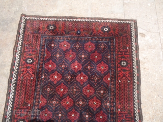 Baluch Rug with excellent colors and condition,very nice design,soft shiny wool.All original without any repair or work done.Size 5'10"*3'4".E.mail for more info and pics.         