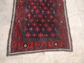 Baluch Rug with excellent colors and condition,very nice design,soft shiny wool.All original without any repair or work done.Size 5'10"*3'4".E.mail for more info and pics.         