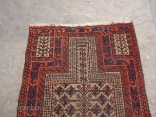 Baluch Prayer Rug with nice colors and design,as found.Size 5'1"*3'4".E.mail for more info and pics.                  