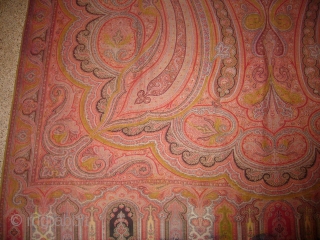 Very old and fine French Kashmir Paisely Shawl,good colours,very large size,excellent condition.E.mail for more info                  