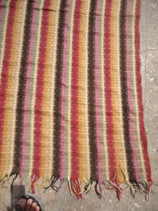 Kashmir or Indian Shawl with beautiful stripe desigen very nice colors.E.mail for more info and pics.                 