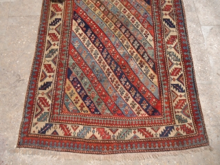 Beautiful caucasian rug with good colors design and age,old repairs done,E.mail for more info and pics.                 