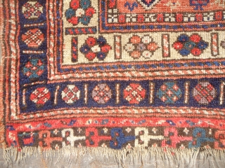 Kurd Early Chuval Frag with great colors and desigen,good age,fine weave,As 
found.All natural colors,Ready for the display.E.mail for more info.             