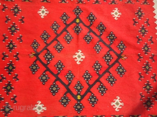 Saroky Kilim with rare size and very fine weave,the best colors,excellent condition.the best colors,very nice design.Size 4'6"*4'6".100% wool on wool.E.mail for more info.          