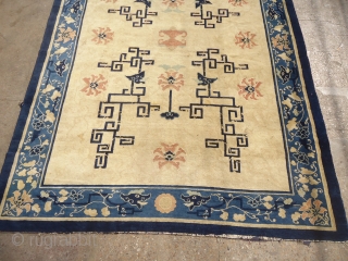 Peking Chinese Oriental Rug .It has a nice field with beautiful desigen.As found condition .Size 8'7"*6'3".E.mail for more info and pics            