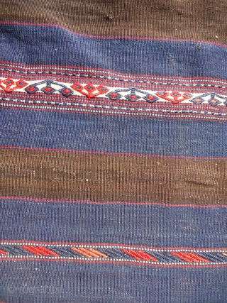 West Anatolian small kilim or Chuval front,extra ordinary fine weave and great natural colors,good condition,Size 3'10"*2'8".E.mail for more info and pics.            