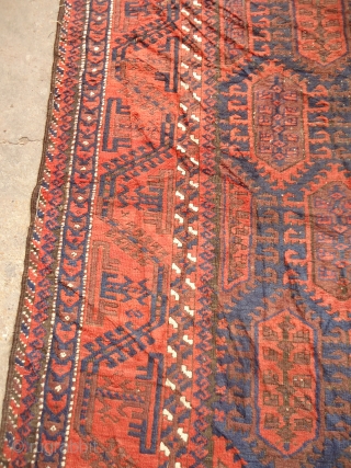 Baluch Early Rug with great natural colors,early age and beautiful desigen,both ends with original Kilim,as found 3 old repairs done.Size 8'5"*4'8".E.mail for more info and pics.       