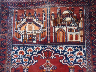 Gorgeous and Handsome Baluch Prayer Rug with perfect condition and no repairs,beautiful design.Shiny soft wool.Excellent pce.Size 3'8"*2'6".E.mail for more info.             