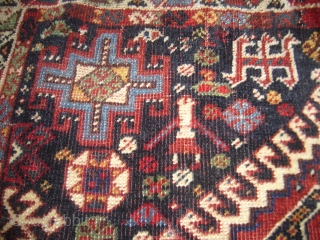 Supereb Qashqai Khorjin with original back Kilim,all original,without any repair or work done,best natrul dyes,excellent weave.Beautiful motifs.Hand washed ready for display.Size 2'9"*2'.E.mail for more info.        