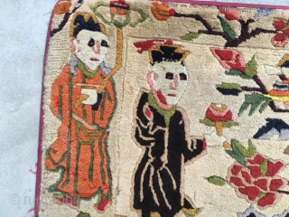 Antique Tibetan Pictural Rug Size 2.9 x 1.8 Ft.                        