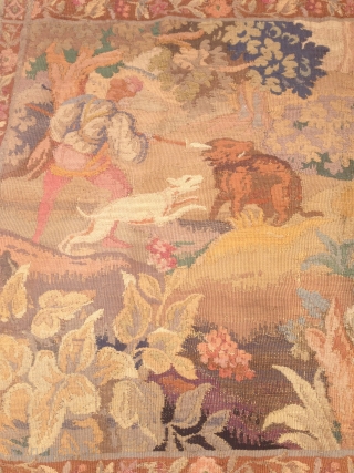 Antique Tapestry measures 39"x59", ready for display. Please review my profile, Thank you for looking.                  