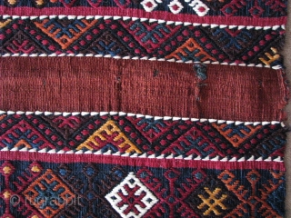 Cicim kilim southeast of anatolia-Turkey,size : 210cm x 69cm,,,,6.89ft x 2.26ft.White is cotton!Thanks. To visit my other collections, https://www.etsy.com/your/shops/KILIMSE
              