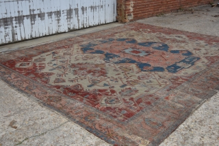 Special Antique Persian Serapi Heriz 
Circa 1900's, 10'10 x 14'1
Beautifully worn by time with repairs
SOLD!                  