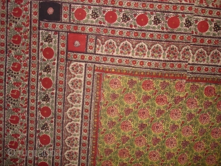 KalamKari as Well as block Print. From Lahore. Pakistan. Dated around 1880.Made by Vegetable colours.Its used as wall Decoration. The Design on this Piece uses architectural elements in late Mughal Style.Its Size  ...