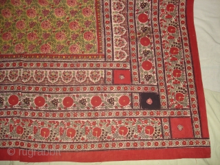 KalamKari as Well as block Print. From Lahore. Pakistan. Dated around 1880.Made by Vegetable colours.Its used as wall Decoration. The Design on this Piece uses architectural elements in late Mughal Style.Its Size  ...